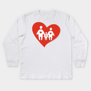 Happy family, F is for Family Kids Long Sleeve T-Shirt